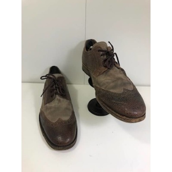 AllSaintsTrait Spectator Two-Toned Brogue Dress Shoes Brown Men's US 12 - Picture 2 of 7
